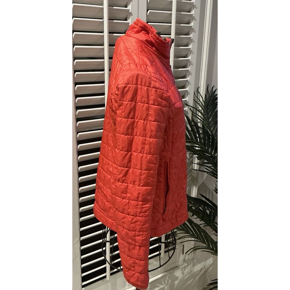 Patagonia Women’s Nano Puff Fire Jacket Orange Red/Eggplant Lightweight Sz S EUC